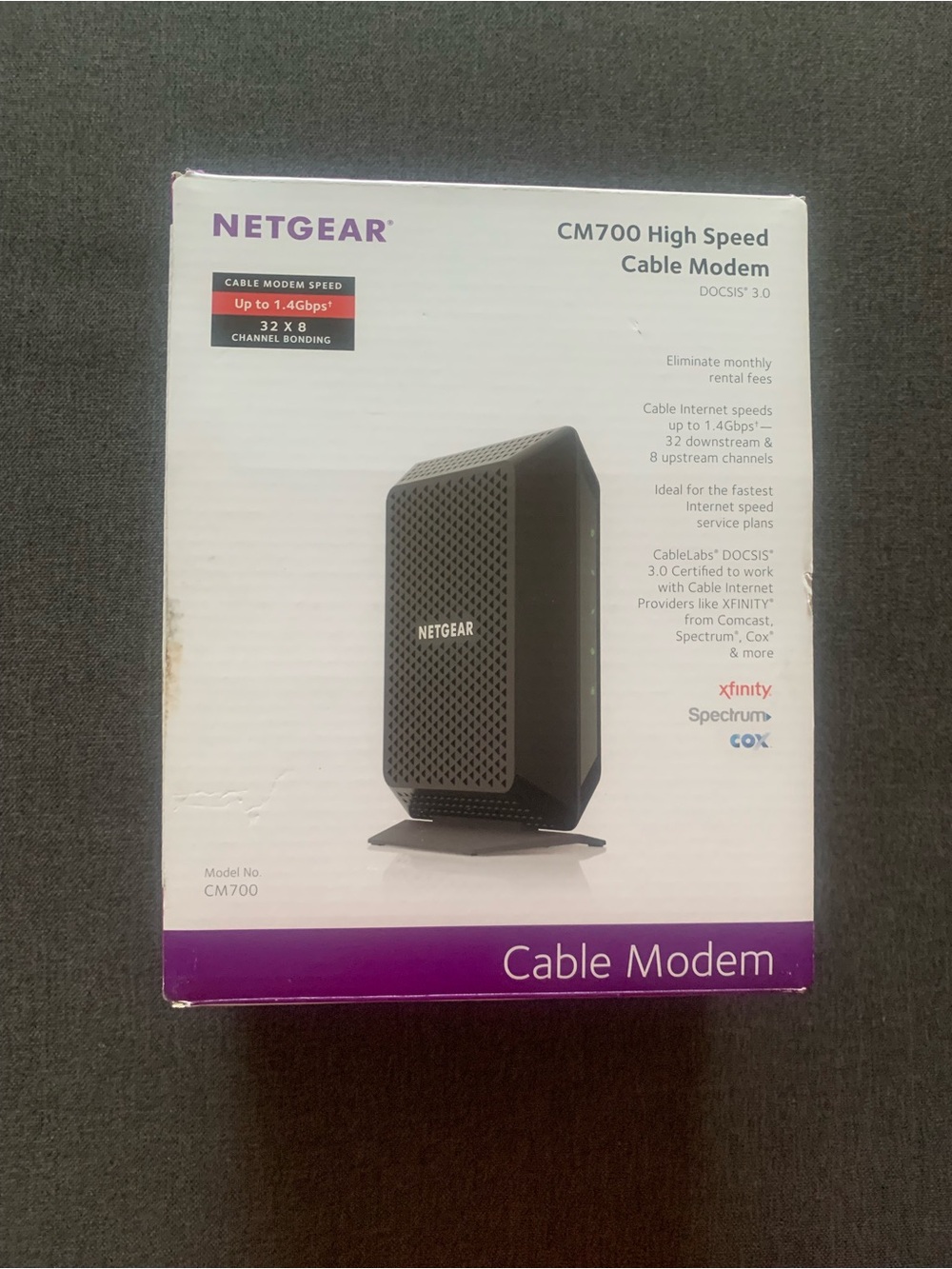 NETGEAR CM700 High Speed Cable Modem DOCSIS 3.0 32X8 100-NAS 1.4 Gpbs Looks New